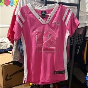 Nike Kids Pink and White Jersey